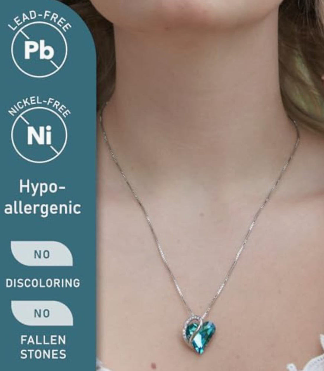 Infinity Love Heart Necklace for Women with Gift Box